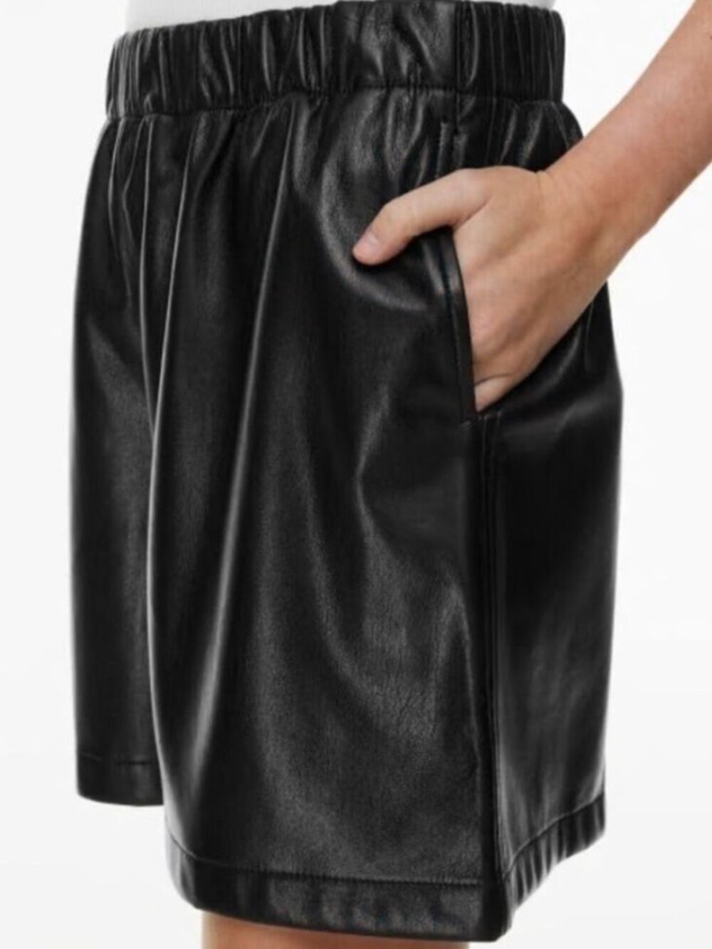 Babaton Aritzia Margin Black Faux Vegan Leather